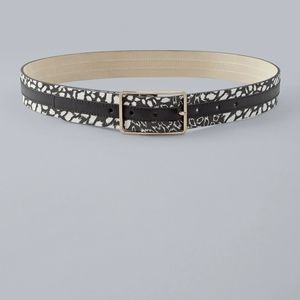 White House Black Market Black & White Print Belt